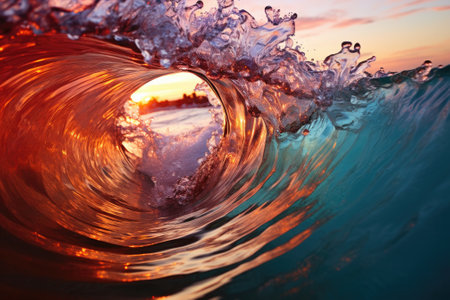 Abstract Background Sea Wave. AI Generativeの素材