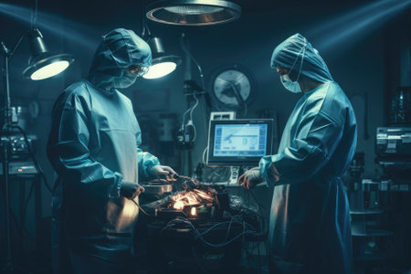 Operation room, doctor, nurse, surgeon, surgery, health care concept. Generative AIの素材