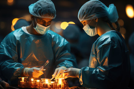Operation room, doctor, nurse, surgeon, surgery, health care concept. Generative AIの素材
