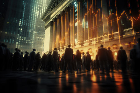 Stock exchange market and investment. Many business people in stock market. Generative AIの素材