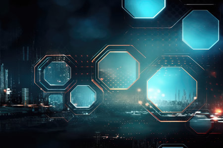 Geometric technology background design. Generative AIの素材