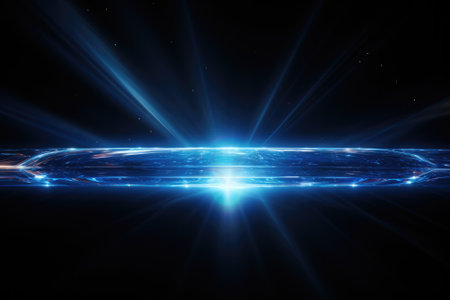 Abstract Lens flare light effects on black black background for design. Generative AIの素材