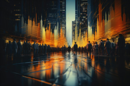 Stock exchange market and investment. Many business people in stock market. Generative AIの素材