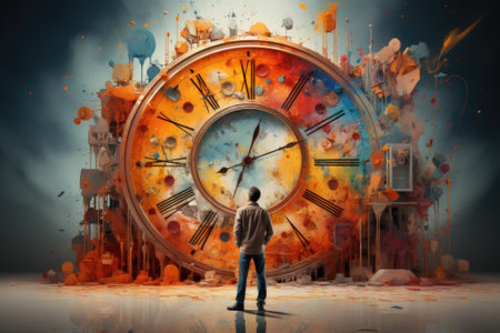 Time management, reminder and schedule concept. Generative AIの素材