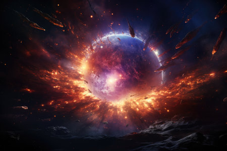 Abstract Universe cosmos galaxy background. Generative AIの素材