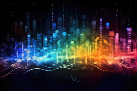 Abstract futuristic background Data Transfer. technology concept. Futuristic cyberspace background. Generative AIの素材