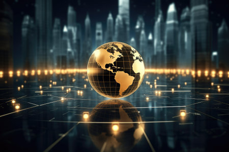 Worldwide investment, trade and exchange concept. Generative AIの素材
