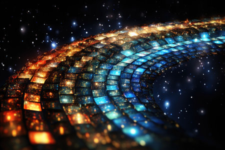 Orbit of Universe colourful abstract background. Generative AIの素材