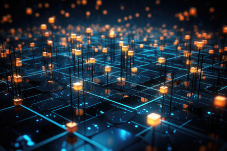 Cloud computing transfer big data on internet. futuristic digital technology .Generative AIの素材