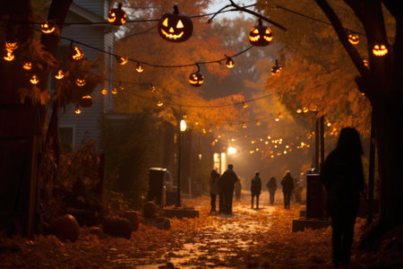 Horror town halloween festival. Generative AIの素材