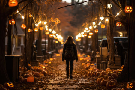 Horror town halloween festival. Generative AIの素材