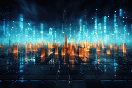 Cloud computing transfer big data on internet. futuristic digital technology .Generative AIの素材