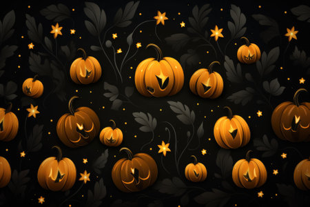 Halloween with scary pumpkin background. Generative AIの素材