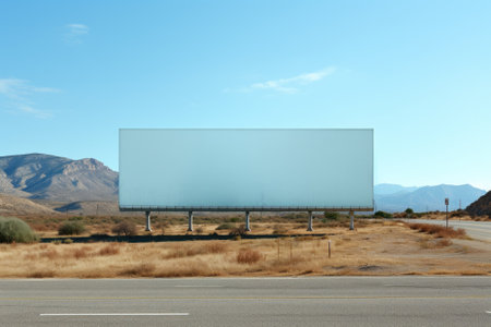 Mockup of a large white clean billboard, advertising poster. Generative AIの素材