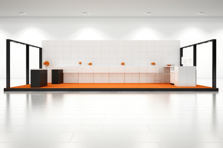 Empty room and wall and wooden floor with interesting with glare from the window. Interior background for the presentation. Generative AIの素材