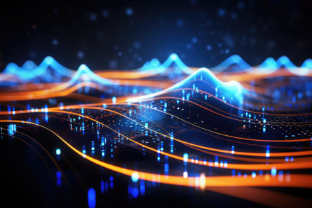 Cloud computing transfer big data on internet. futuristic digital technology .Generative AIの素材