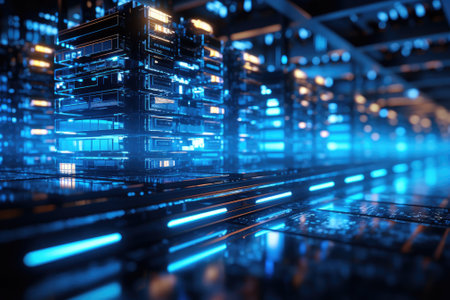 Cloud computing transfer big data on internet. futuristic digital technology .Generative AIの素材