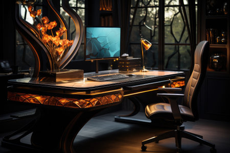 Luxury business office desk. premium workplace. Generative AIの素材