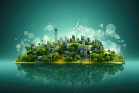 Green Energy and Renewable Innovation concept. Generative AIの素材