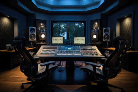 Empty Luxury broadcasting room. Generative AIの素材