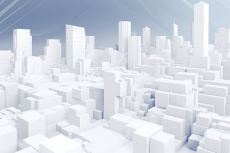 Metropolis city low polygon design. Generative AIの素材
