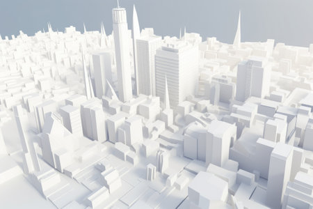 Metropolis city low polygon design. Generative AIの素材