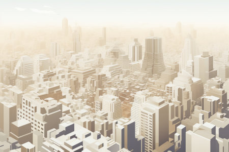 Metropolis city low polygon design. Generative AIの素材