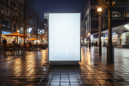 Digital signage board in a public place, ideal for customization. Generative AIの素材