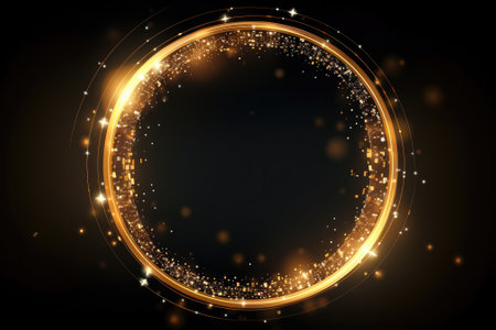 Gold Circle line abstract background. Generative AIの素材