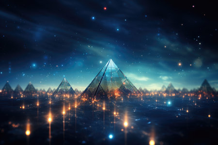 Futuristic technology background, Triangle Geometric. Generative AIの素材