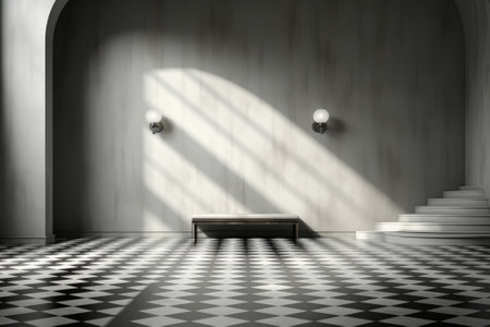 Empty room and copy space. Loft interior design. Generative AIの素材