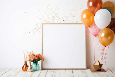 Anniversary colourful poster surprise or celebrate. Generative AIの素材