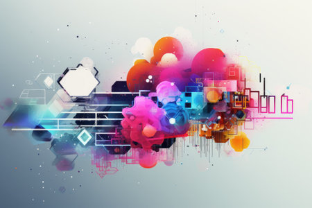 Cloud computing transfer big data on internet. futuristic digital technology .Generative AIの素材