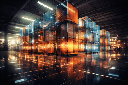 Cloud computing transfer big data on internet. futuristic digital technology .Generative AIの素材