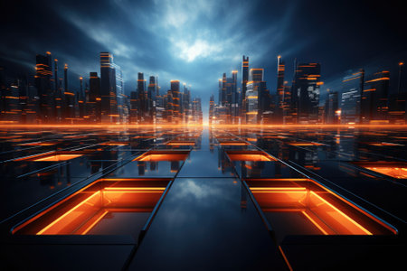 Cloud computing transfer big data on internet. futuristic digital technology .Generative AIの素材