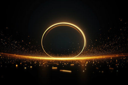 Gold Circle line abstract background. Generative AIの素材