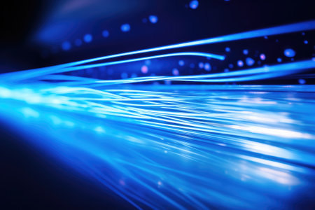 Fiber optic light transfer futuristic background. Cyberspace and background. Generative AIの素材