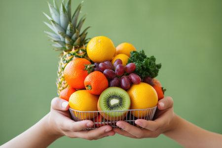 Organic Fresh Fruit on cart. Health Care concept. Generative AIの素材