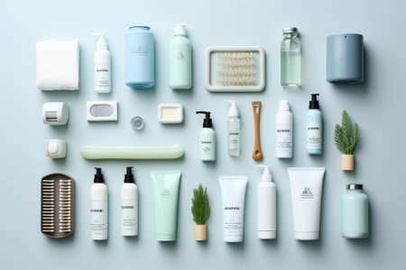 Cosmetic set. showcase for advertising. Generative AIの素材