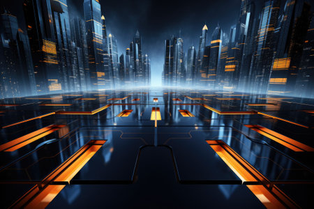 Cloud computing transfer big data on internet. futuristic digital technology .Generative AIの素材