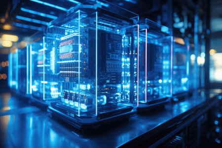 Cloud computing transfer big data on internet. futuristic digital technology .Generative AIの素材