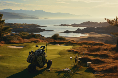 Professional Golf player on field. Generative AIの素材