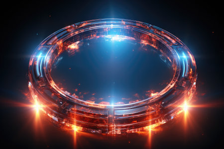 Futuristic technology background, Circle Geometric. Generative AIの素材