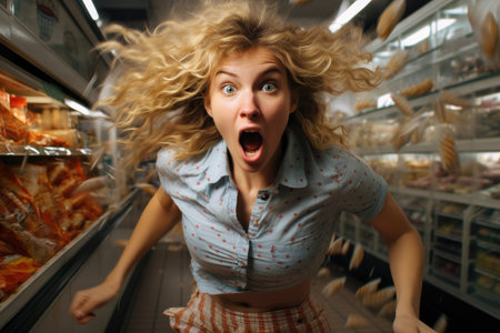 Black Friday and Thanksgiving concept. People in shopping mall. Generative AIの素材