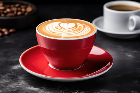 Coffee or Hot drink on table in house. Christmas festival concept. Generative AIの素材