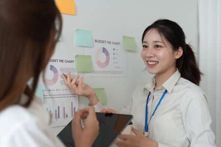 Business people meeting collaboration at office and use sticky note to share ideaの写真素材