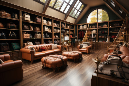 Shopping mall decorate with Christmas festival theme. Generative AIの素材