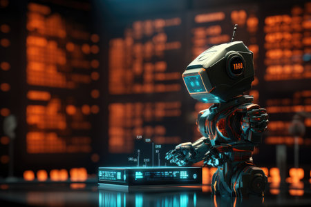 Bot Trade and Worldwide investment, trade and exchange concept. Generative AIの素材