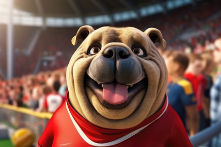 Sport fans cheer and celebrating a winning tournament in stadium. Generative AIの素材