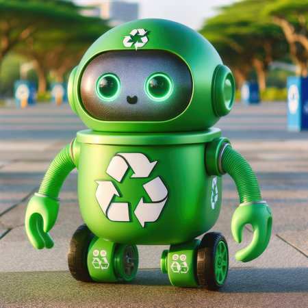 Cute Recycle Character. Global Sustainability concept. Generative AIの素材